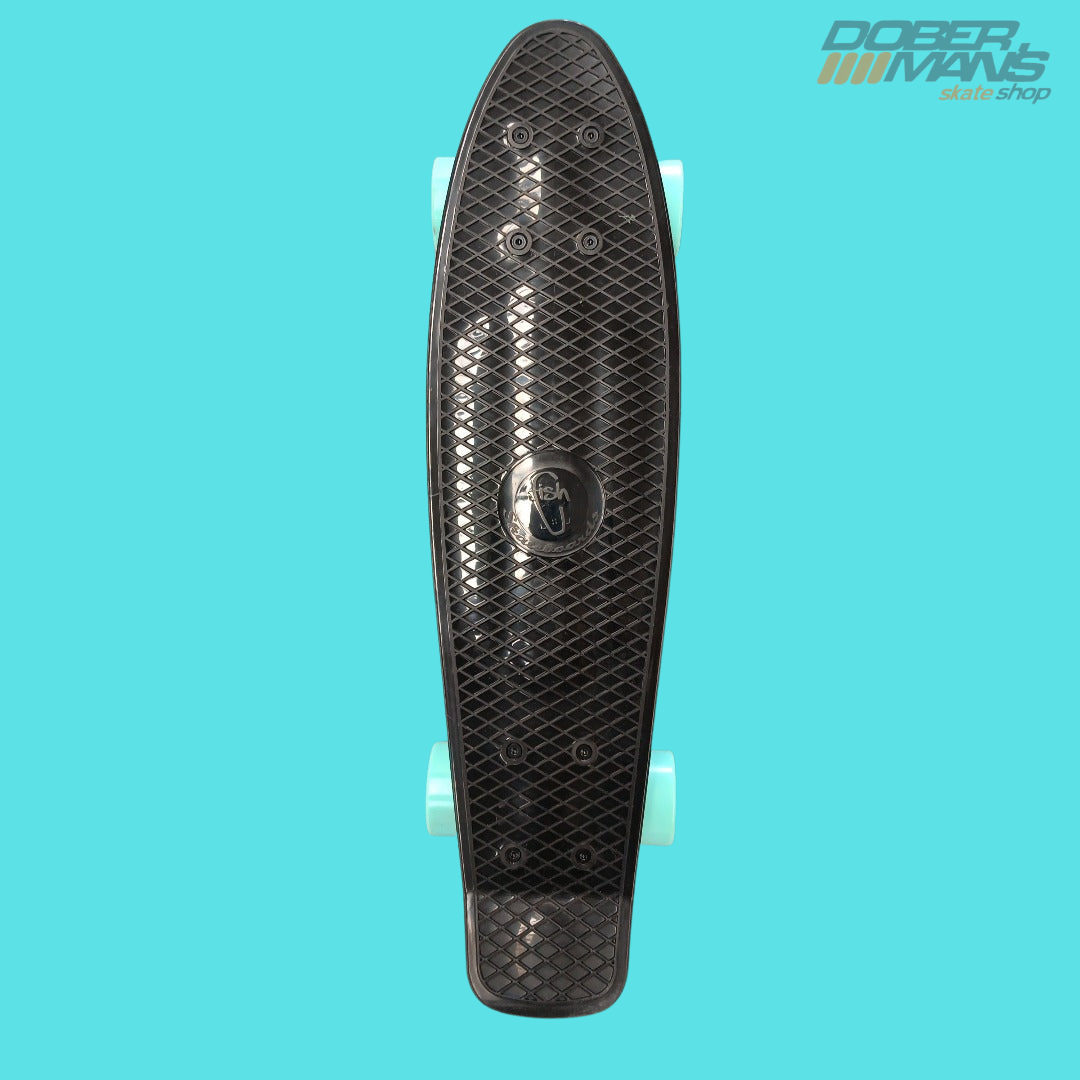 penny board negra black and teal